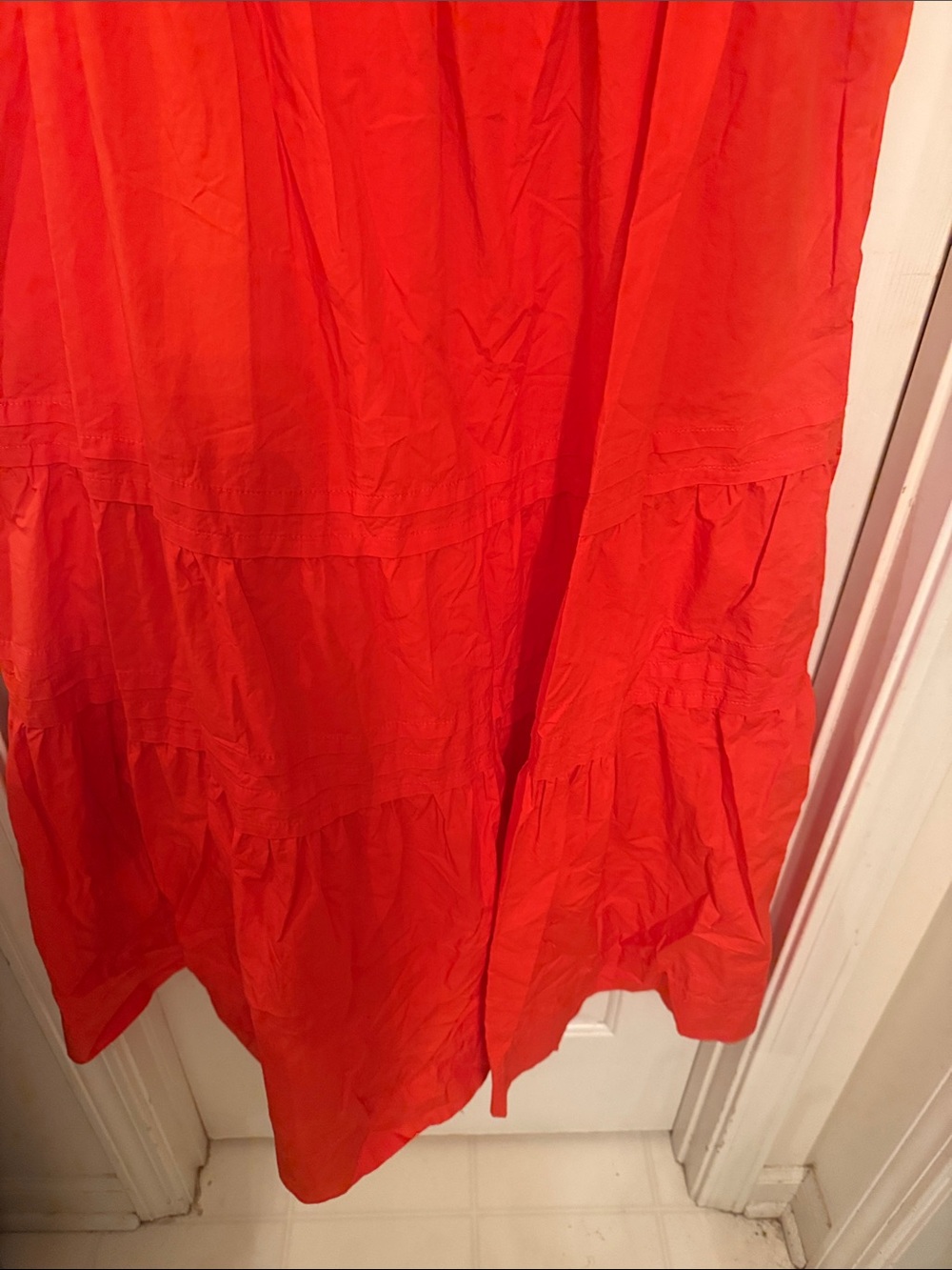 Anthropologie Red Maxi Dress with Smocked Waist - Picture 2 of 5